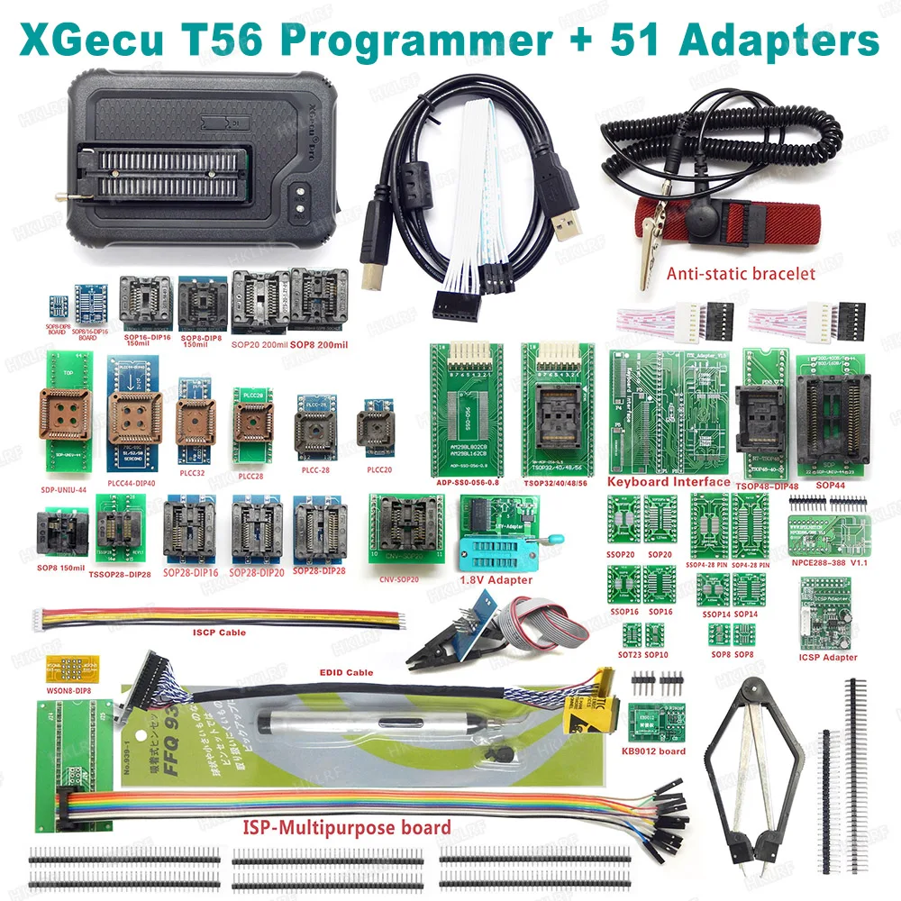 Горячая Распродажа XGecu PRO T56 Универсальный программист + 51 адаптер 24/25/26/93 серийный
