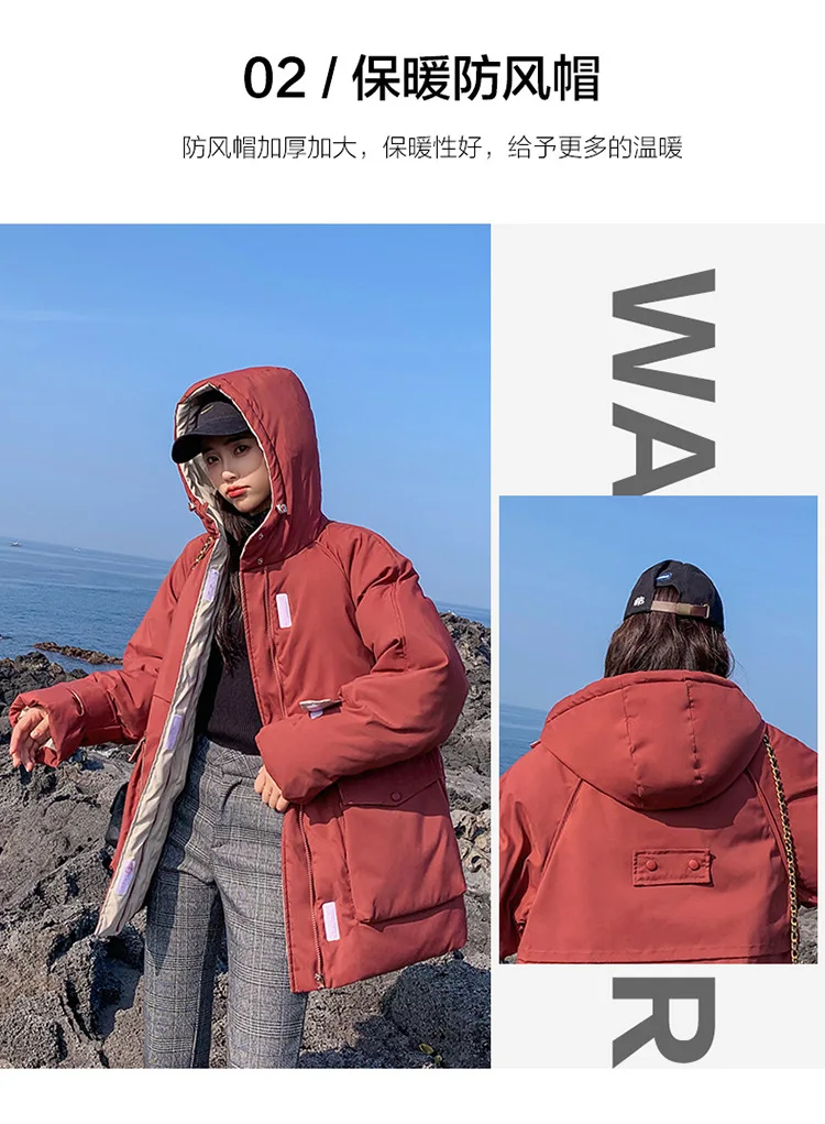 AliExpress пуховик Одежда с хлопковой подкладкой плотное пальто женское платье пуховик Куртка с хлопковой подкладкой корейский стиль средней длины