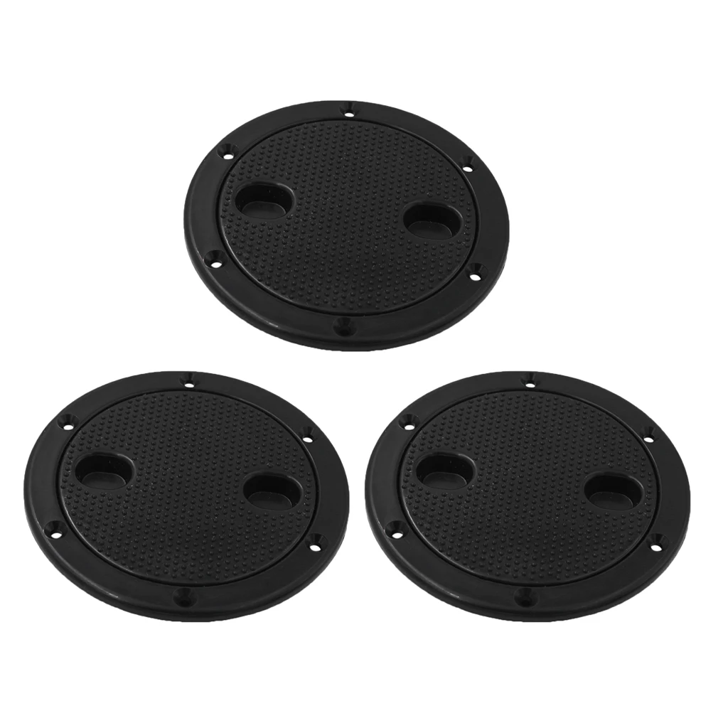 3 Pieces Marine Boat RV Black 4 inch Hatch Cover Twist Screw Out Deck Plate 3 Pieces Marine Boat RV Black 4 inch Hatch Cover Twist Screw Out Deck Plate