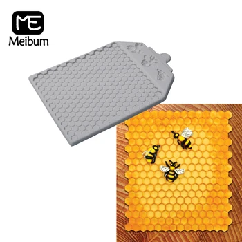 

Meibum Silicone Fondant Molds Honeycomb and 3 Bees Cake Decorating Mould Crafts Cupcakes Sugarcraft Candies Clay Pan Baking Tool