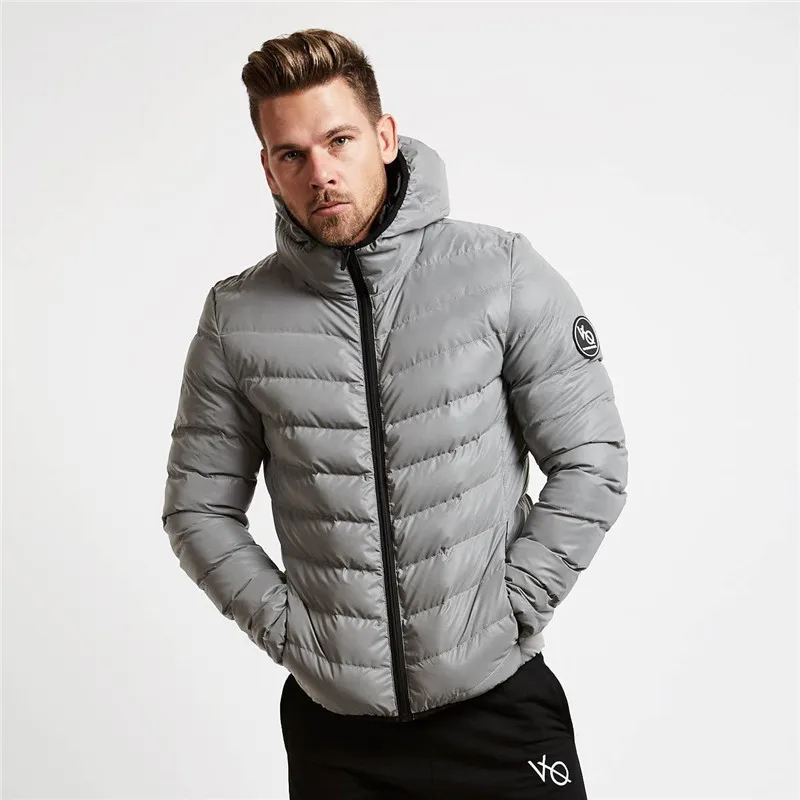 Winter Men's Solid Color Casual Hooded Loose Cotton Jacket Brothers Fitness Muscle Warm Outdoor Jacket coat