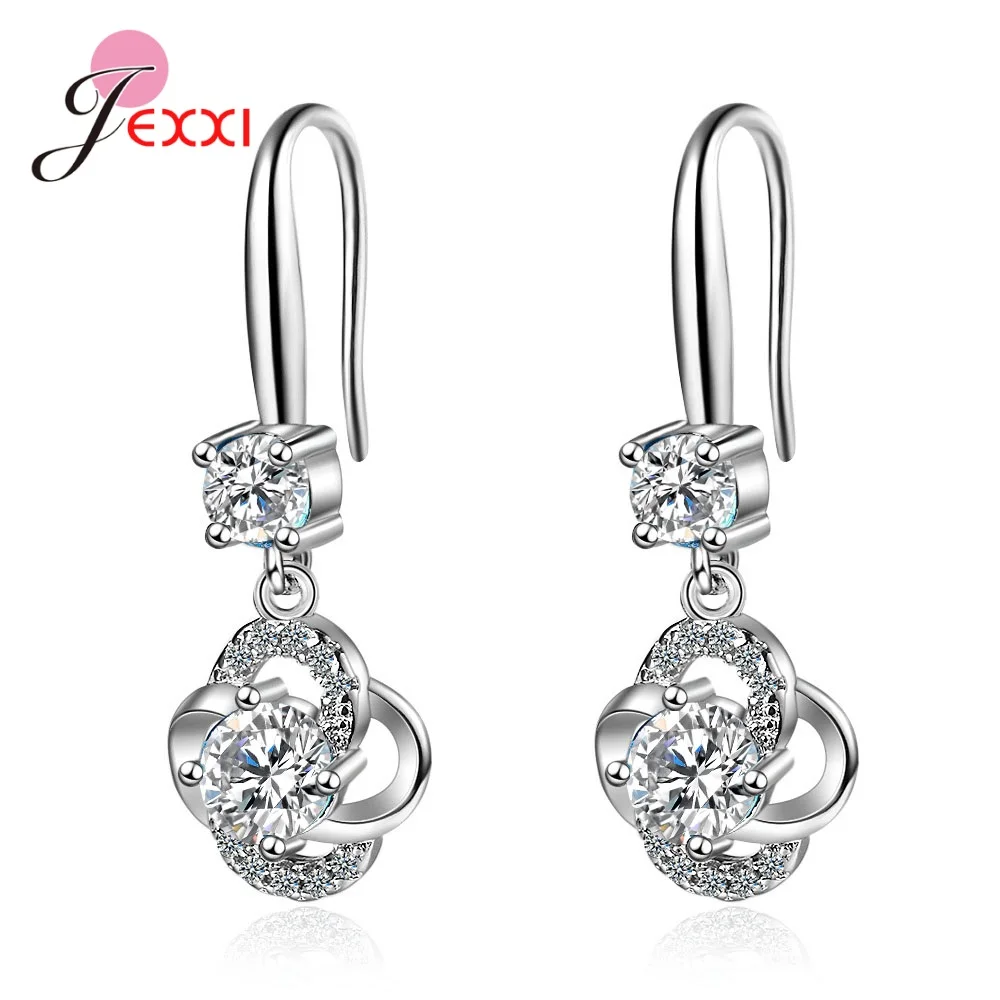 Серьги-подвески женские из серебра 925 пробы с кристаллами | Украшения и