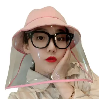 

Anti Spitting Protective Hat Face Shield Fisherman Cap Anti Wind Safety Hats Anti-Fog Solid Color Adult Children Protective Caps