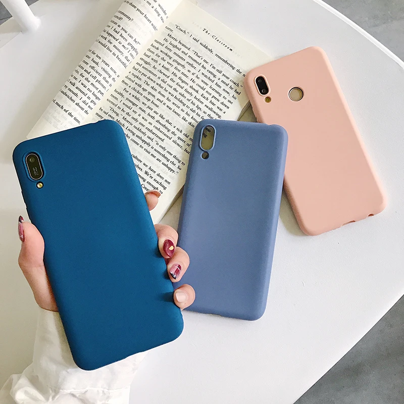 Мягкий силиконовый чехол для телефона ярких цветов для huawei Y9 Y5 Y6 Prime Y7 Pro P30 Lite P20 mate 30 mate 20 Lite mate 10 Простой Чехол