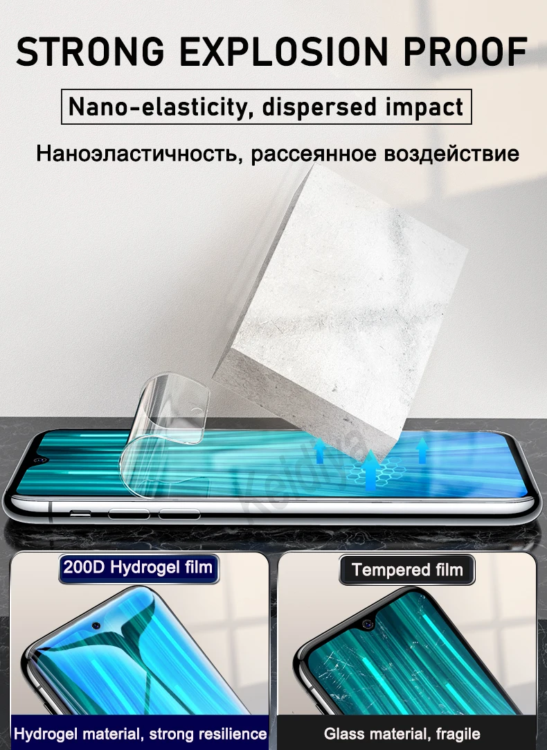 2 шт. 200D мягкая защитная пленка для Xiaomi Redmi Note 8 7 6 Pro Полное покрытие Гидрогелевая пленка для Redmi 4X5 PLus 5A защитная пленка