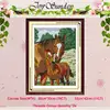 Horse family White horse animals counted 11CT 14CT Cross Stitch Sets DIY Cross-stitch Kits Embroidery Needlework Home Decor ► Photo 3/6