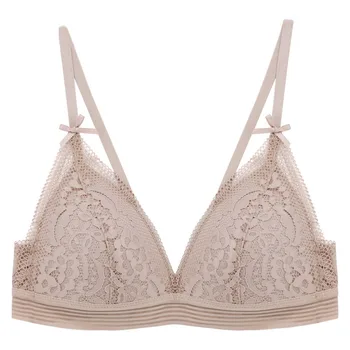 

Elvoegirl Female ultrathin Women Sexy Big Size Lace Push Up wireless Bra Thin Cup Wire Free Breast Comfort Seamless Lingerie