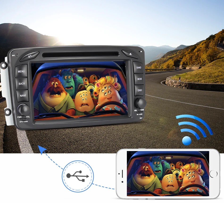 Eunavi 2 Din 7 ''Android 9,0 автомобильный DVD для Mercedes Benz CLK W203 W208 W209 W210 W463 Vito Viano четырехъядерный Радио стерео с dsp