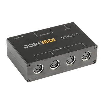 

DOREMiDi MERGE-5 MIDI Merger 5 MIDI Input 2 MIDI Output Support USB Power Converter