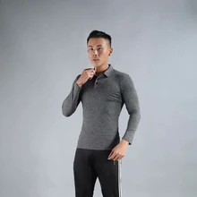 Осенняя дышащая тонкая рубашка-поло, мужская спортивная футболка с длинным рукавом для бега, быстросохнущая Однотонная футболка для тренировок, фитнеса, тренировок, гольфа, поло, топы