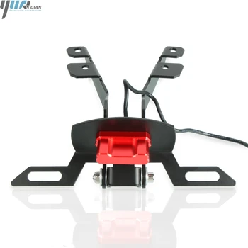 

For YAMAHA T-MAX 530 TMAX 530 2017-2018 Motorcycle Adjustable Angle License Number Plate Frame Holder Bracket With LED Light