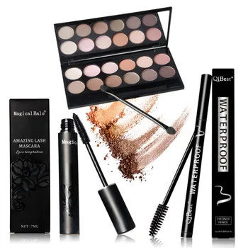 

12 Colors Eye Makeup Set Matte Nude Eyeshadow Palette Mascara Eyeliner Durable Waterproof Eye Makeup Tools
