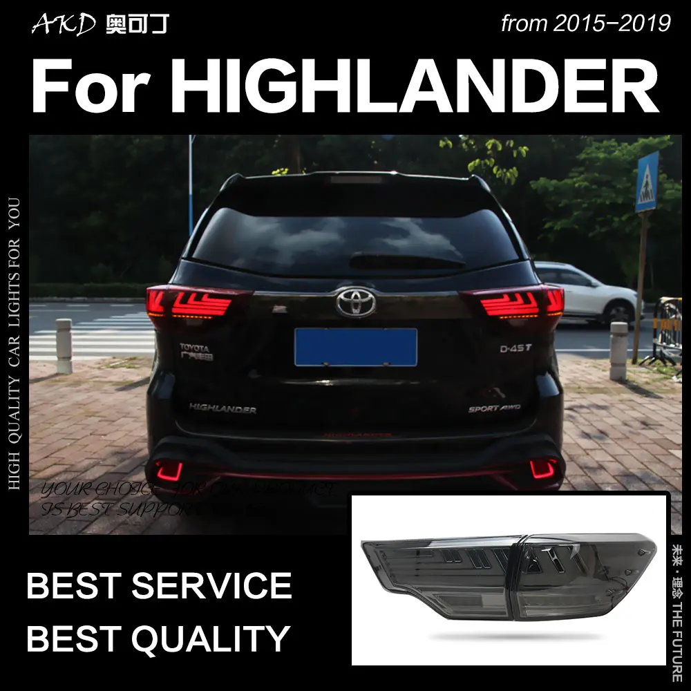 Автомобильный Стайлинг для Toyota Highlander хвост светильник s 2015 светодиодная… Kluger