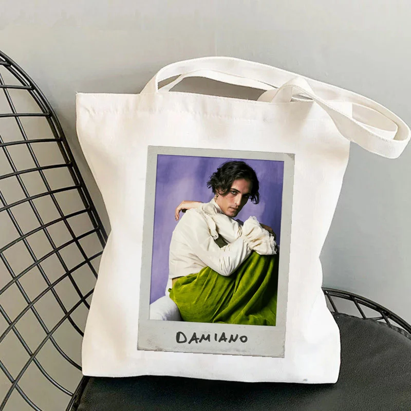 

Shopper Damiano David Maneskin Kawaii Bag Harajuku women Shopping Bag Canvas Shopper Bag girl handbag Tote Bag Shoulder Lady Bag