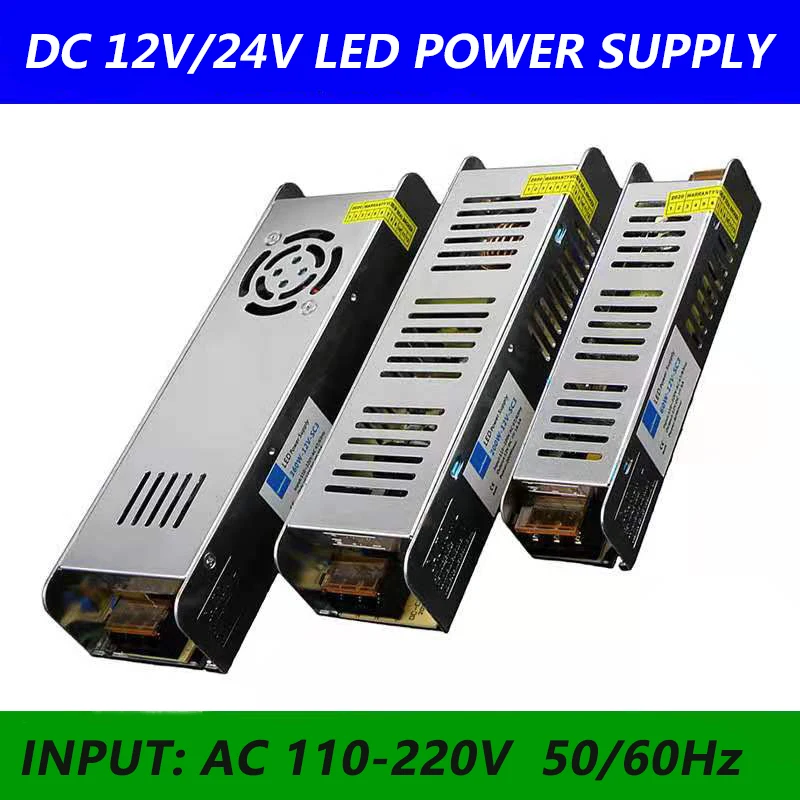 DALCAN светодиодный трансформатор освещения Выход DC12V 24V Мощность адаптер питания 60W