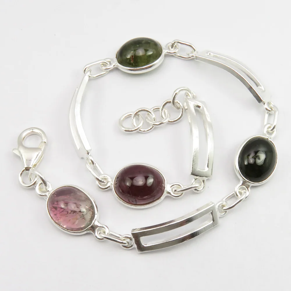 Серебра Редкие турмалинового браслета новые свадебные украшения