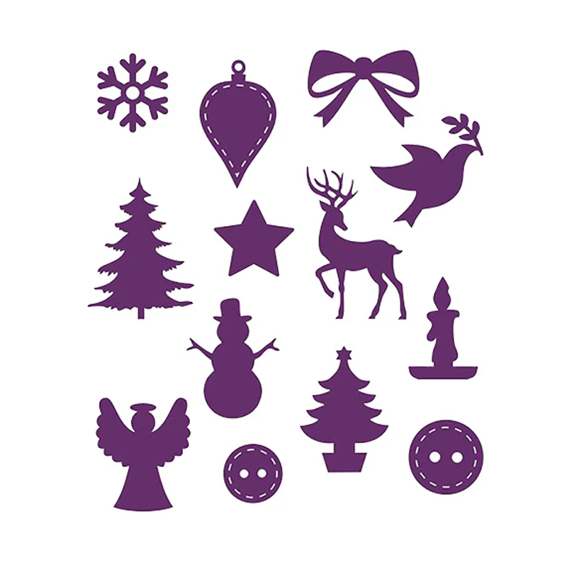 

Merry Christmas Tree Deer Candle Pigeon Metal Cutting Dies DIY Decorate Scrapbook Craft Cards Stencils Embossing Dies New 2019