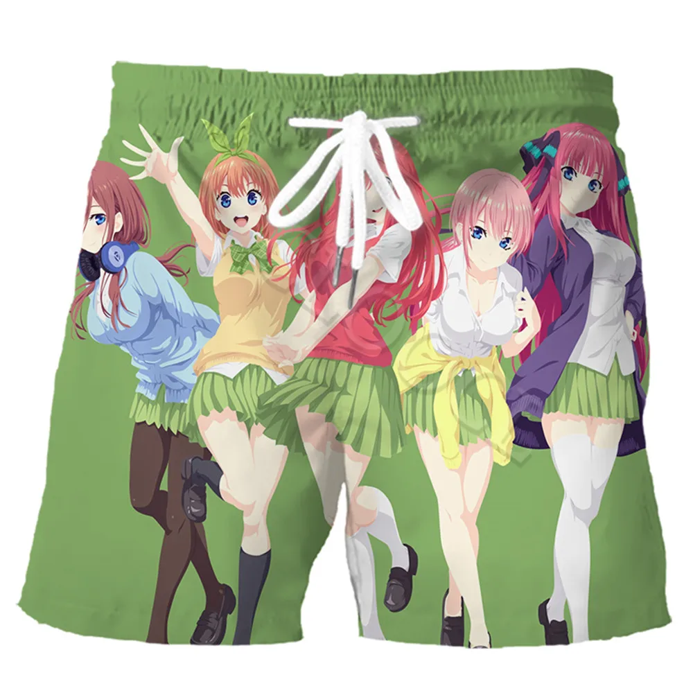 CLOOCL Men Shorts Anime Quintuplets Quintessential 3D Print Sports Shorts Fashion Casual Summer Beach Shorts Drop Shipping 4