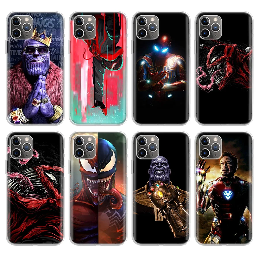 

Marvel iron Man Venom Deadpool Spiderman Phone Case For Apple iPhone 11 Pro 6 6S 7 8 Plus 10 X XS MAX XR 5 5S SE Phone Case Cove