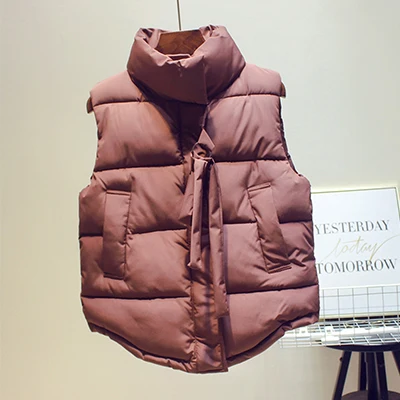 Black Solid Autumn Winter Cotton Vest Coats Women Korean Zipper Pocket Plus Size Parka Jackets Thicken Warm Sleeveless Coat Outerwear - Цвет: Black