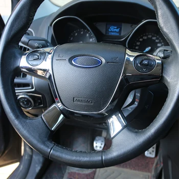 

Car Steering Wheel Trim Cover Sticker Decoration Case for Ford Focus 3 MK3 2012 2013 2014 KUGA Escape 2013-2015 Accessories