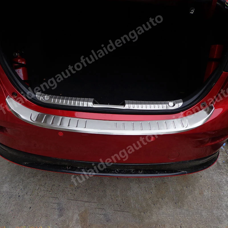Для Mazda 3 Axela sedan- нержавеющая сталь внешняя задняя Накладка на порог багажника Защитная педаль автомобильные аксессуары