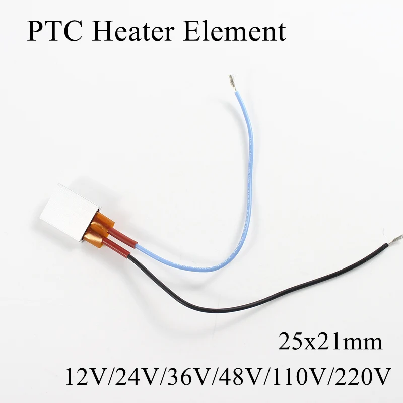 

1pc 25x21mm 12V 24V 36V 48V 110V 220V PTC Heater Ceramic Heater Plate Thermistor Air Heating Element induction Mini Outdoor Film