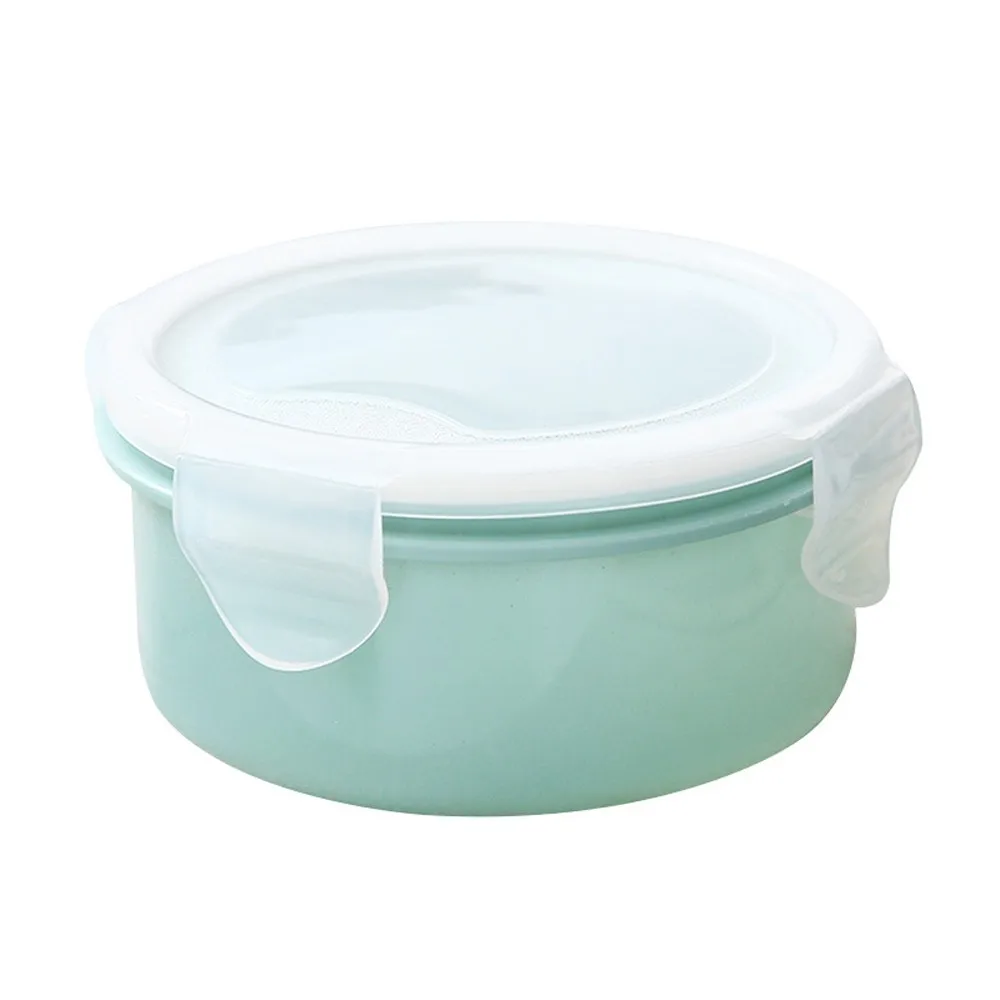 

Portable Healthy Material Lunch Box 1 Layer Wheat Straw Bento Boxes Microwave Dinnerware Food Storage Container Foodbox Drop 12