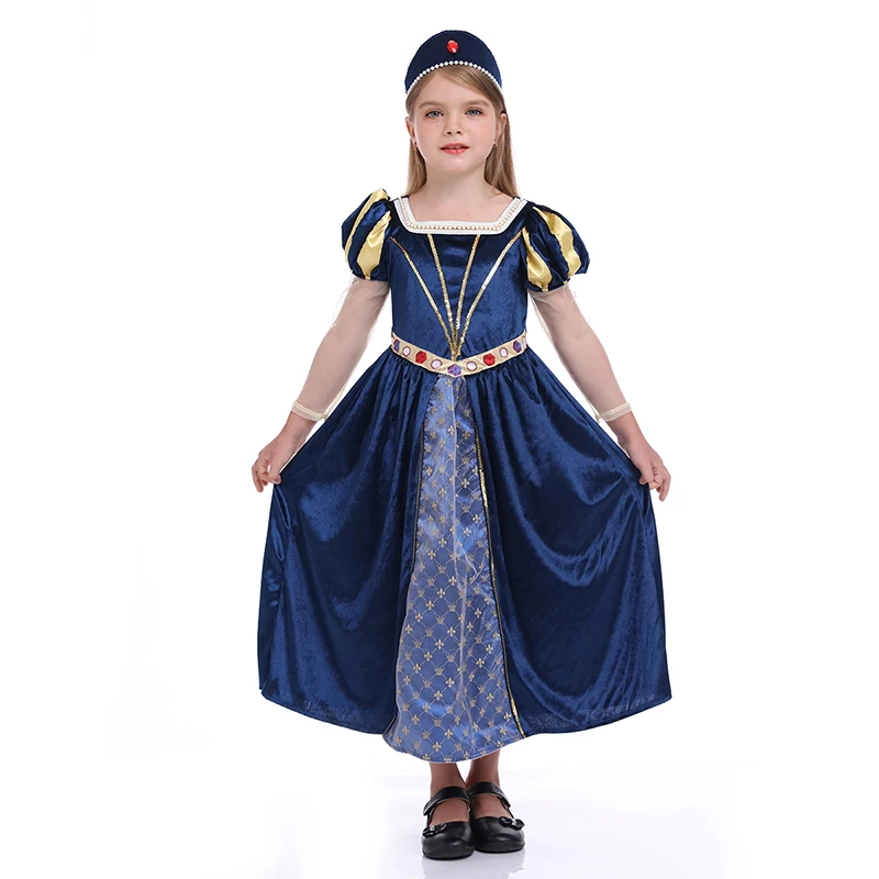 

Halloween Carnival Tudor Princess Girls Kids Renaissance Queen Cosplay Medieval Dresses Victories Princess Costume