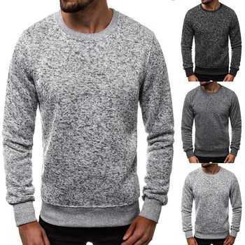 

Men's Casual Fashion Wool Sweatshirts Lambswool Crew Neck Autumn Long Sleeve Pullover Tops Sporting Male Hoodies Streetwears