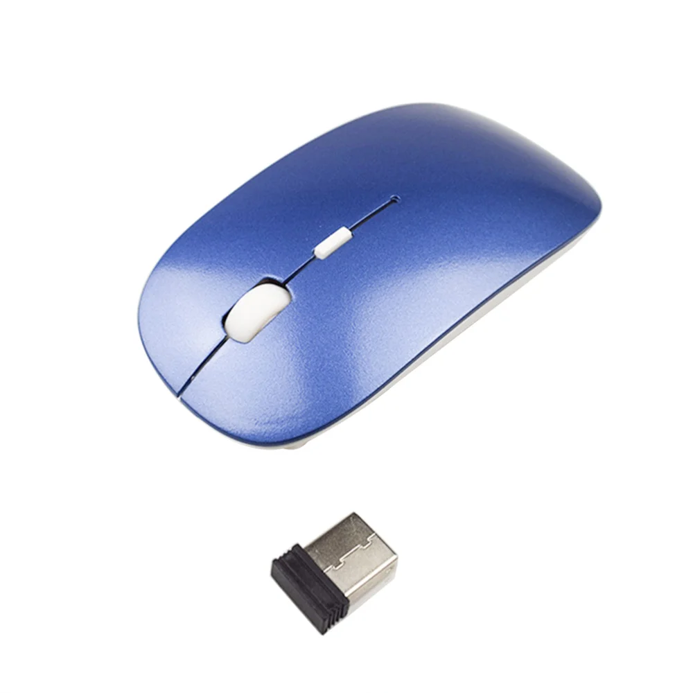 

2.4G 4 Buttons Ergonomic Flat Wireless Mouse with USB Nano Receiver(Black)