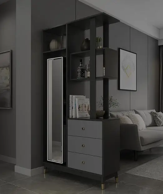 Door screen porch Nordic modern living room wine cabinet small family wall integrated shoe cabinet partition