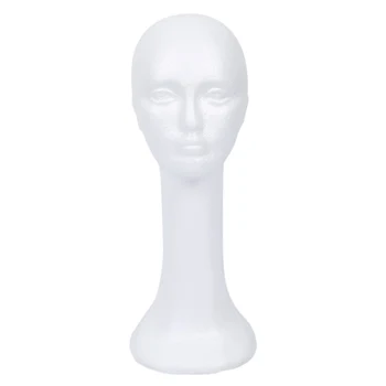 

Long Neck Female Foam Head Model Glasses Hair Wig Mannequin Hat Stand Styrofoam