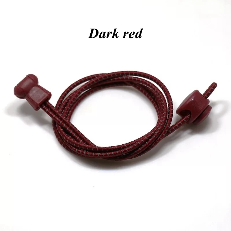 Dark red 1 пара Светоотражающие эластичные шнурки, растягивающиеся шнурки для обуви, фирменные шнурки без завязок, уличные кроссовки, кружевные аксессуары для обуви, кружевные шнурки - Цвет: Dark red