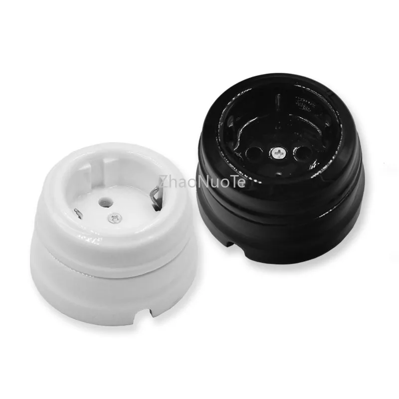US $103.95 10pcs HighQuality European Ceramics Socket Home Improvement EU Wall Electric Socket Outlet