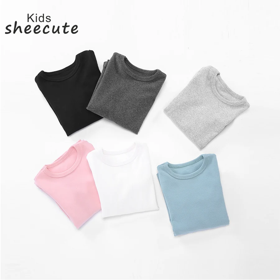 SheeCute/футболки с длинными рукавами для маленьких девочек хлопковые футболки ярких цветов для мальчиков, плотные, LS2316