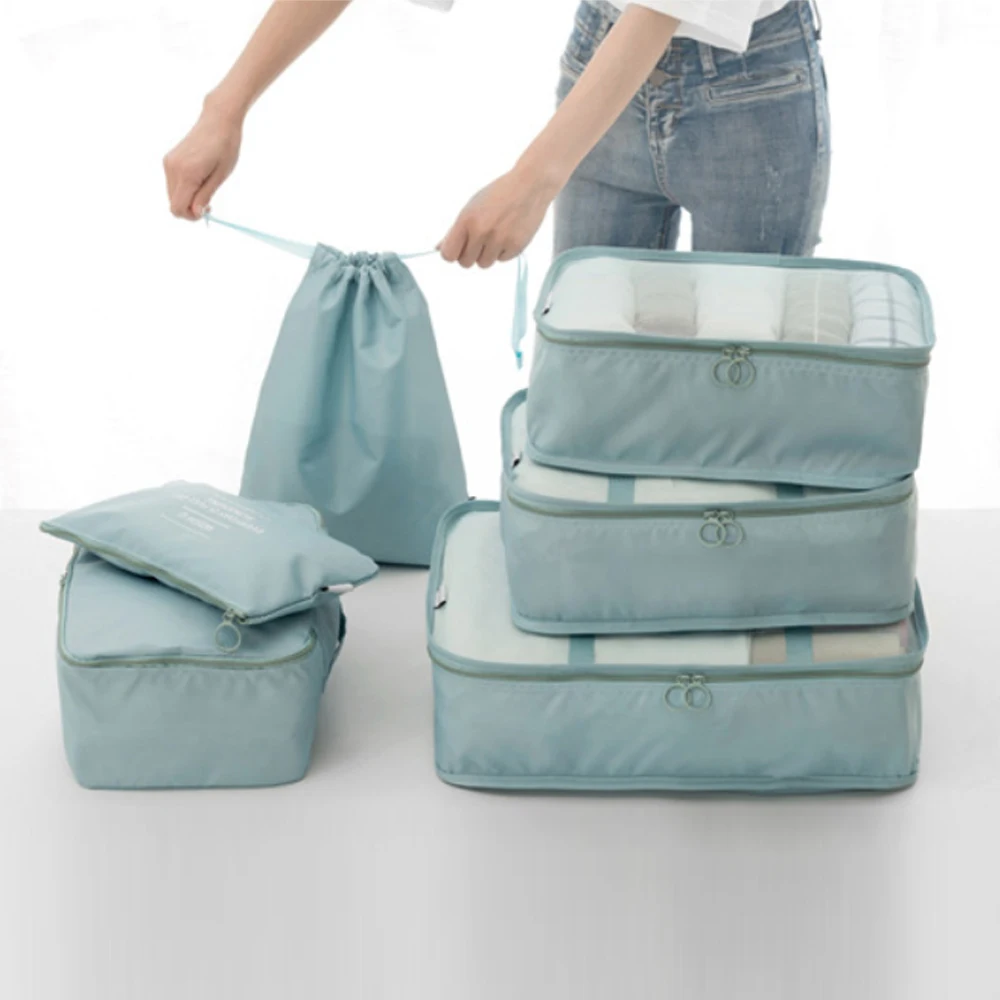 Дорожные упаковочные Кубики-6 комплектов, органайзер для багажа, сумки для хранения, чемодан, компрессионные Чехлы, оборудование для кемпинга