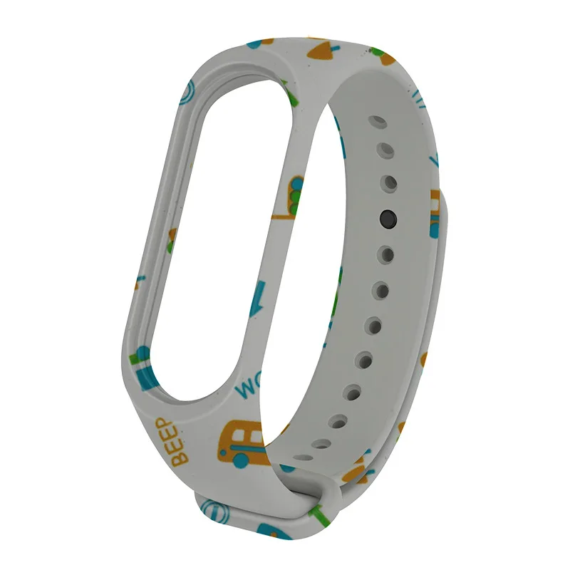 Яркие силиконовые часы ремешок для Xiaomi mi Band 4 браслет для mi Band 3 4 умные часы сменный Браслет для mi Band 3 4 ремешок - Цвет ремешка: grry car