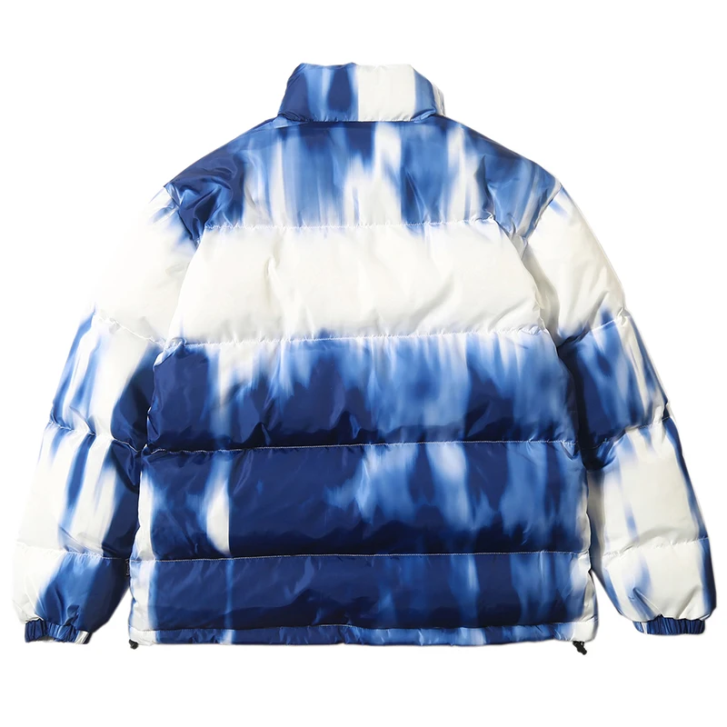 Иллюзия Tie Dye Puffer стеганая зимняя куртка мужская парка хип хоп уличная пуховик