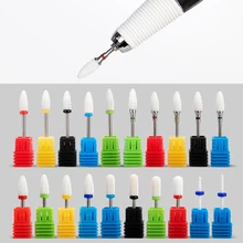 18 типов керамических сверл для ногтей, аксессуары для маникюрной машины, вращающиеся электрические пилки для ногтей, инструменты для маникюра