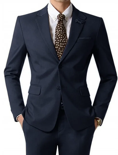navy blue Блейзер Masculino с острым отворотом двубортный мужской костюм(куртка+ брюки) костюм Homme Мужские костюмы Модные Последние пальто брюки дизайн - Цвет: navy blue