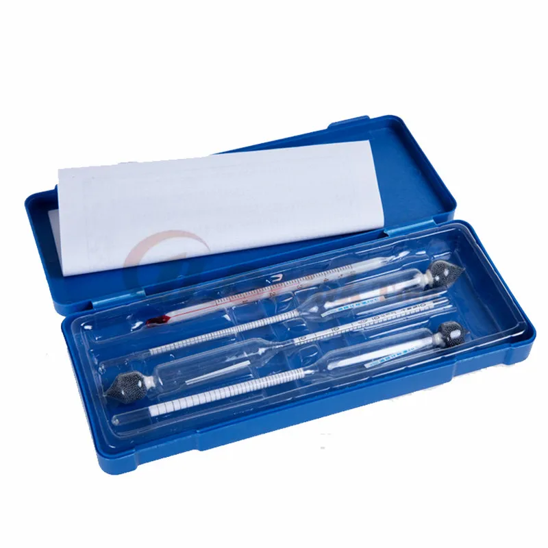 Alcoholometers Tester 3pcs/set 0-100% Professional Concentration Meter Hydrometer With Thermometer 2 styles