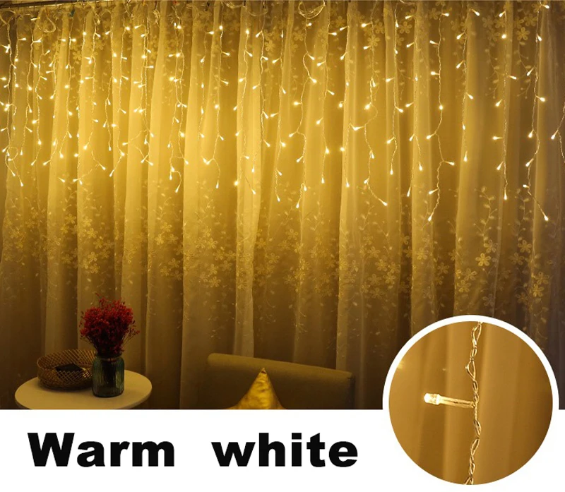 Warm White 110-220 В Рождественская гирлянда светодиодный Сказочный светильник 5 м 96 Светодиодный s Droop 0,3-0,5 м наружный праздничный Декор для дома - Испускаемый цвет: Warm White
