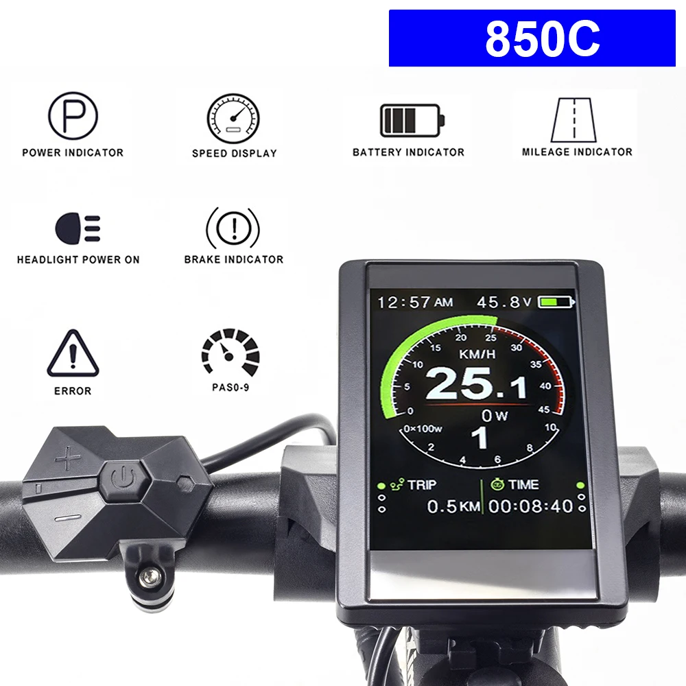 Дисплей для электровелосипеда Bafang BBS01B BBS02B BBSHD Mid Motor 850C 750C 500C ЖК дисплей и TFT