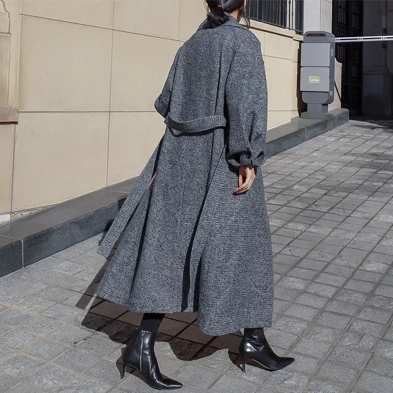 SHENGPALAE года, осенне-зимнее шерстяное Свободное пальто с отложным воротником для девочек, размер XL, шерстяное пальто для отдыха, Chalaza, FV649