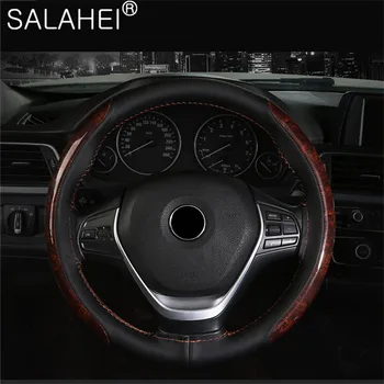 

Microfiber Leather Crystal Mahogany Fashion Sports Hand-sewn Steering Sheel Cover Skidproof Universal Car Protector Accessories