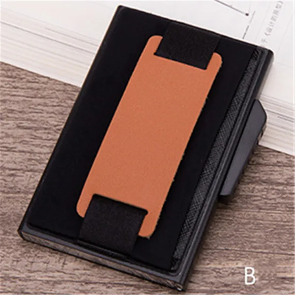 BISI GORO металлический корпус для Карт RFID Блокировка держатель карты Простой Высококачественный кошелек Повседневный многофункциональный кошелек для монет - Цвет: X-32C-B Black