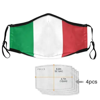 

TEAEGG New 3d Print Italy National flag Military emblem Adult Mouth Mask PM2.5 Activated customization Prevent Anti Virus Women