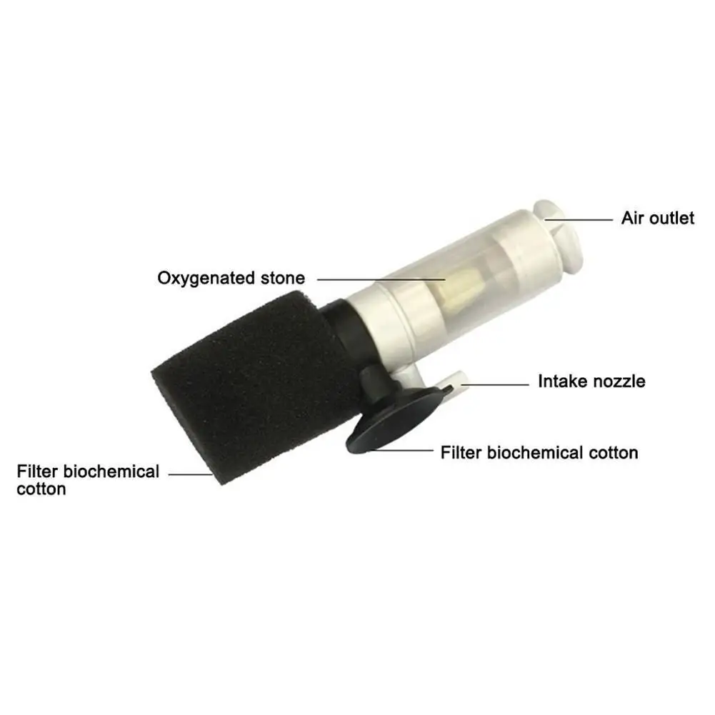 Silent Mini Water Pneumatic Filter Oxygen Pump for Fish Bowl Aquarium