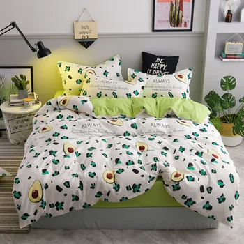 

5 size green leaf bedding set bedding set duvet cover set Korean bed sheet +duvet cover +pillowcase pink bed cover bed linen set